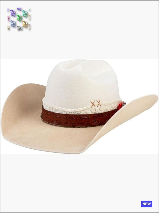 Distressed Wool Felt Cowboy Hat Wide Brim Vintage Western Fedora Retro main image 6
